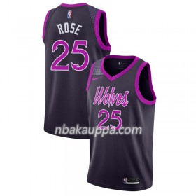 Minnesota Timberwolves Derrick Rose 25 2018-19 Nike City Edition Violetti Pelipaidat Swingman - Miesten